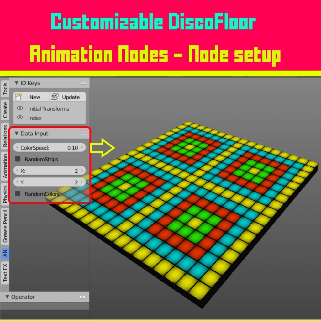 Customizable Disco Floor with Blender and Animation Nodes Addon preview image 1
